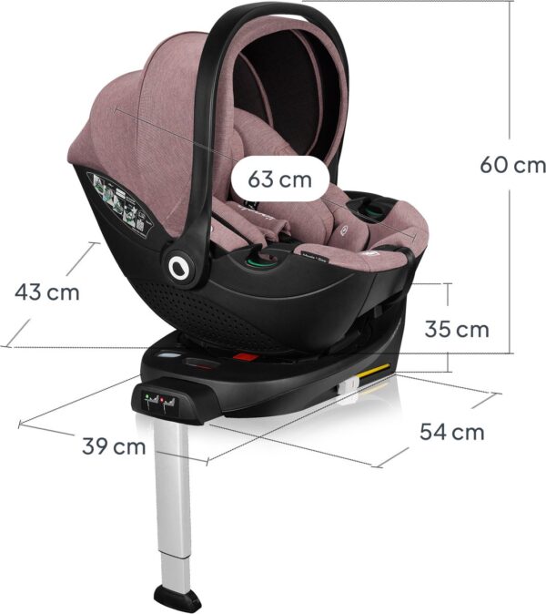 Autokreslini.lv | Moxie i-Size autokrēsliņš 40-87cm krāsa Pink Mauve + rotējoša Isofix bāze bilde #25