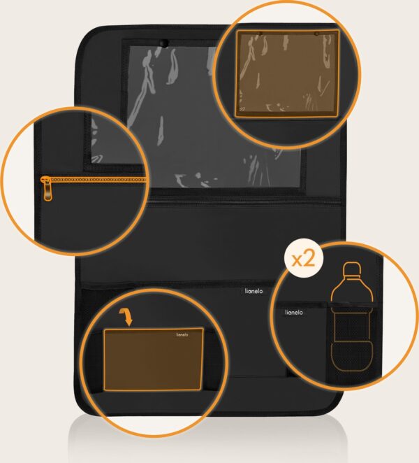 Autokreslini.lv | Seat Organizer krēsla aizsargs ar mantu un planšetes kabatām krāsa Black bilde #5
