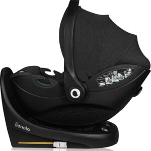 Lionelo Moxie i-Size autokrēsliņš 40-87cm krāsa Black Carbon + rotējoša Isofix bāze
