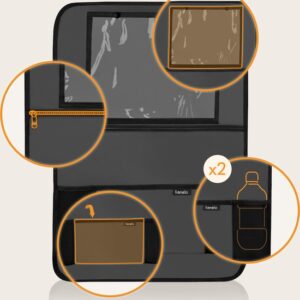 Lionelo Seat Organizer krēsla aizsargs ar mantu un planšetes kabatām krāsa Grey