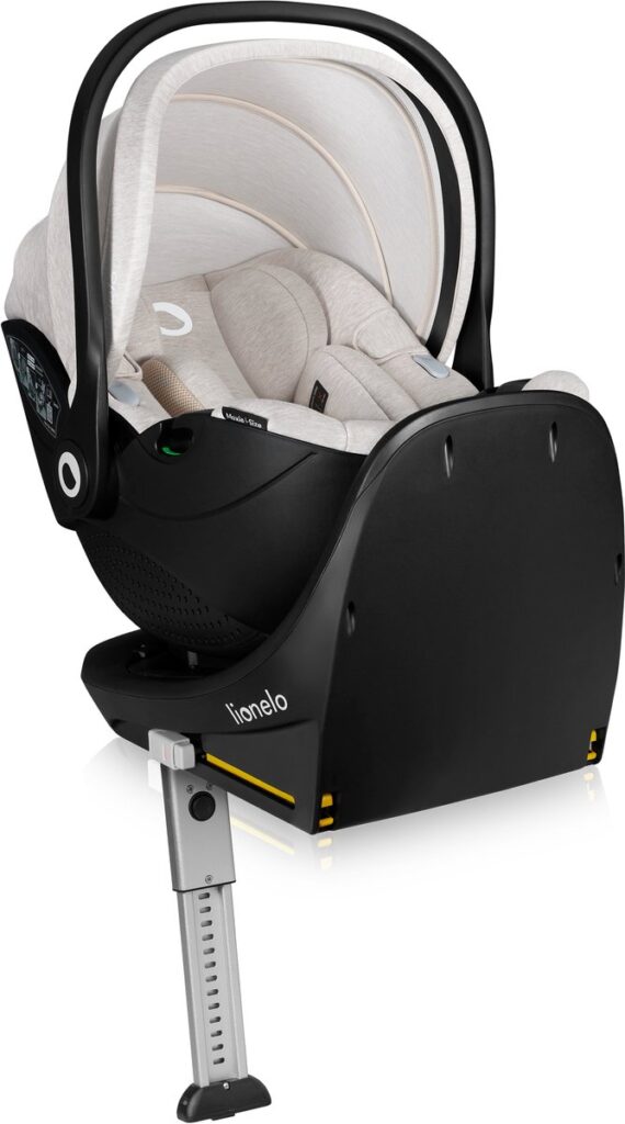 Lionelo Moxie i-Size autokrēsliņš 40-87cm krāsa Beige Sand + rotējoša Isofix bāze