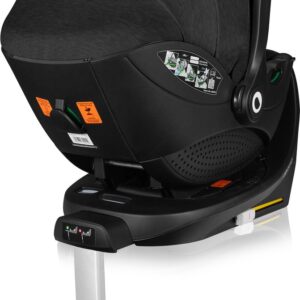 Lionelo Moxie i-Size autokrēsliņš 40-87cm krāsa Black Carbon + rotējoša Isofix bāze