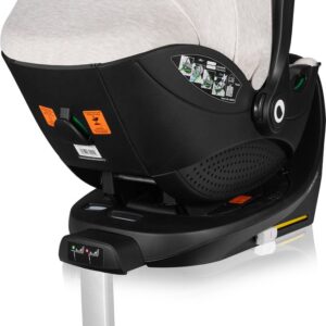 Lionelo Moxie i-Size autokrēsliņš 40-87cm krāsa Beige Sand + rotējoša Isofix bāze