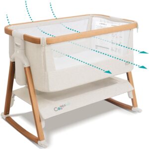 Tutti Bambini CoZee Air mazuļu gultiņa krāsa Scandinavian Walnut/Ecru