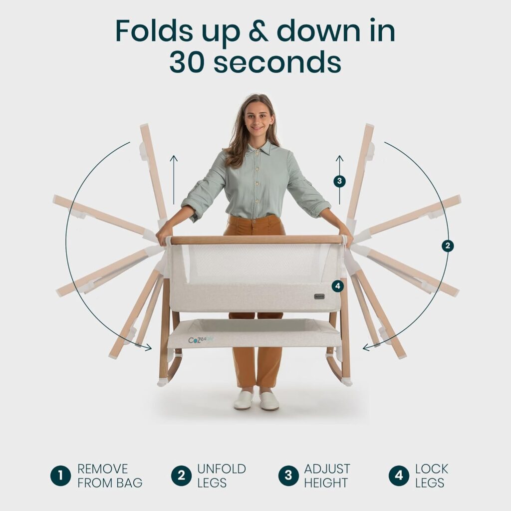 Tutti Bambini CoZee Air mazuļu gultiņa krāsa Scandinavian Walnut/Ecru