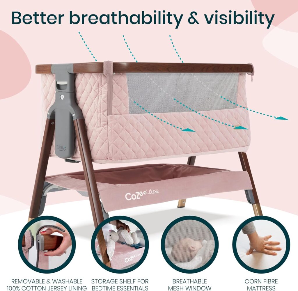 Tutti Bambini Cozee Luxe mazuļu gultiņa krāsa Walnut/Blush