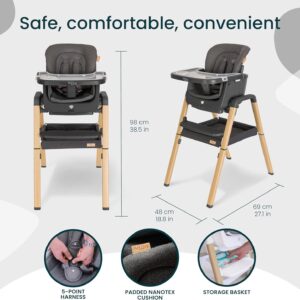 Tutti Bambini NOVA bērnu barošanas krēsls 7in1 krāsa Grey/Oak