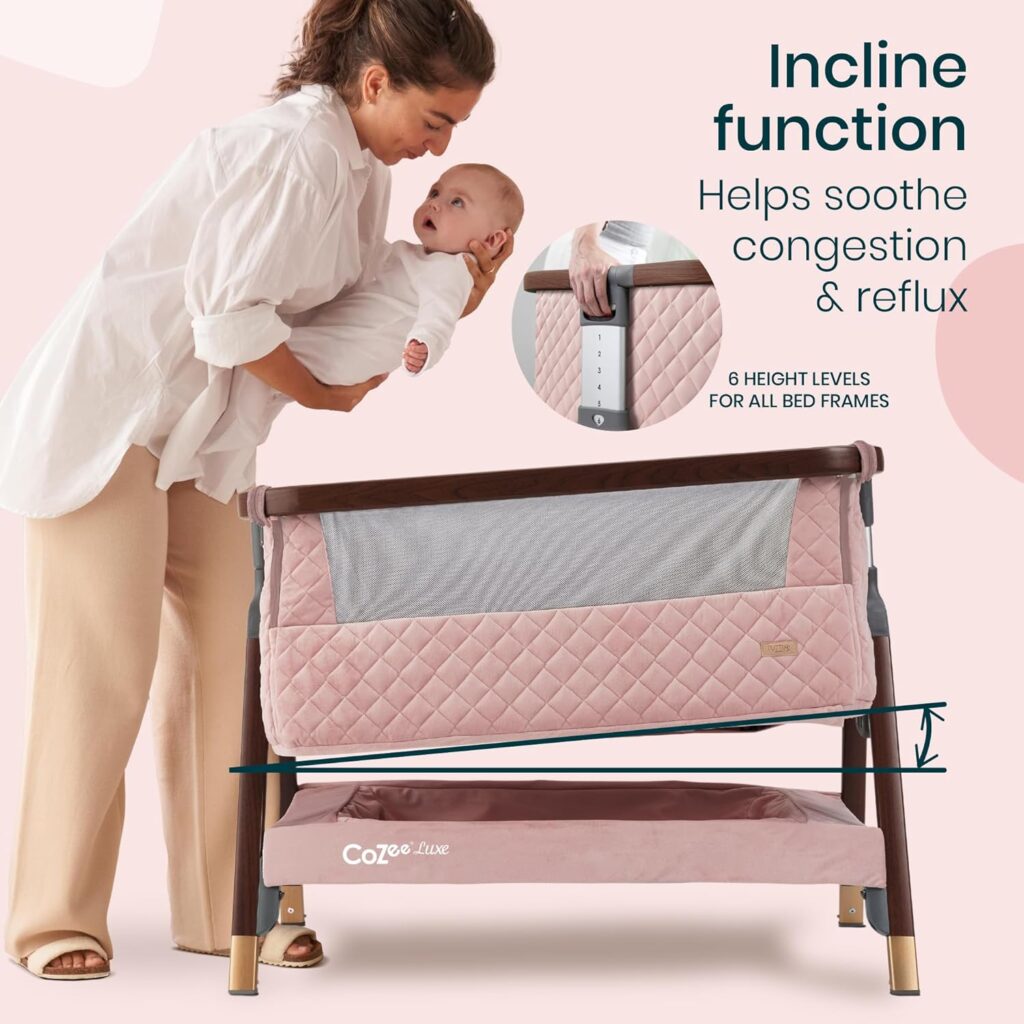 Tutti Bambini Cozee Luxe mazuļu gultiņa krāsa Walnut/Blush