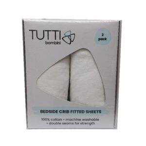 Tutti Bambini CoZee Essentials bērnu gultiņas palagi ar gumiju 2 gab. krāsa White