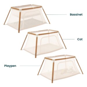 Tutti Bambini Cozee Go ceļojumu gultiņa krāsa Scandinavian Walnut/Ecru