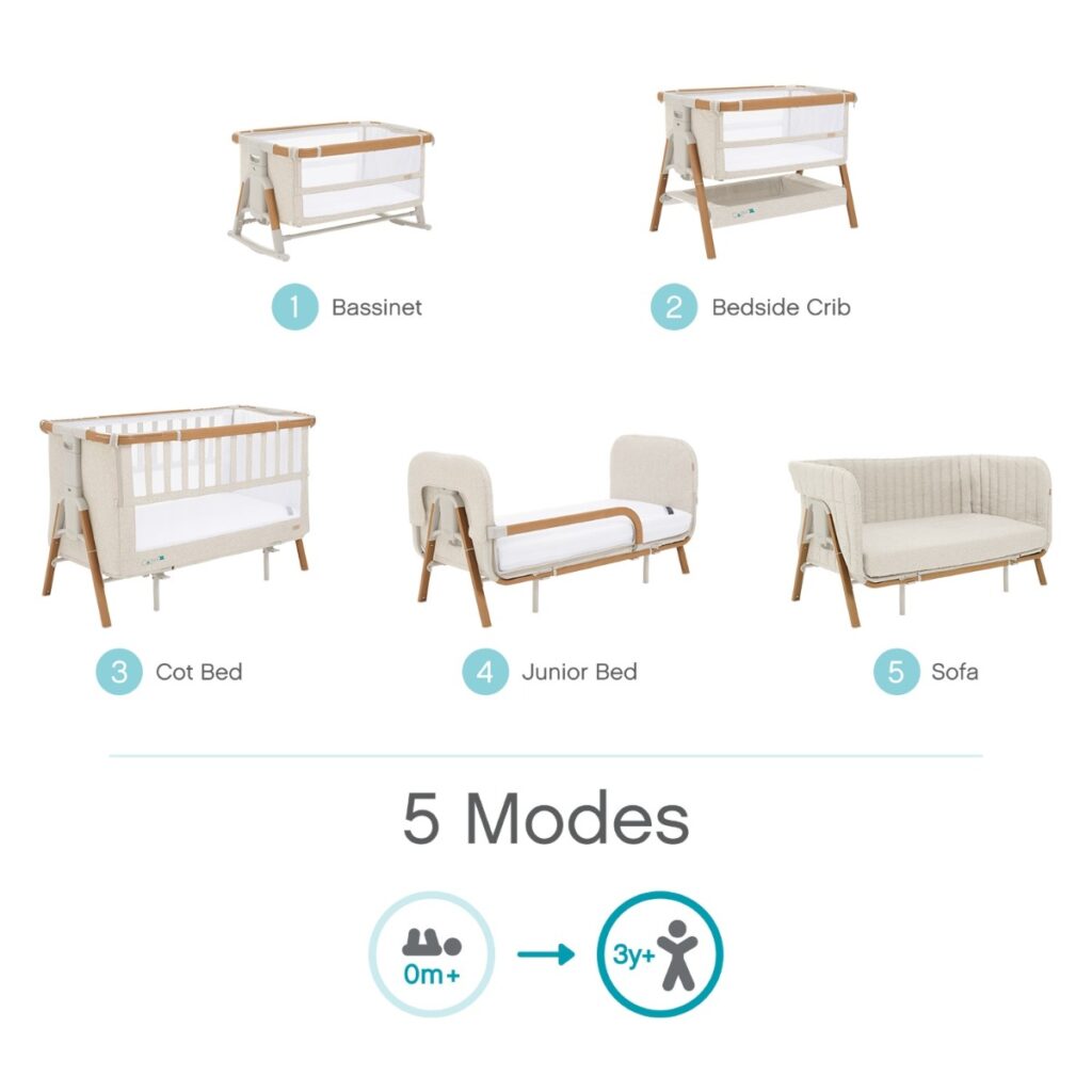 Tutti Bambini Cozee XL Junior gultiņas paplašinājums krāsa Scandinavian Walnut/Ecru