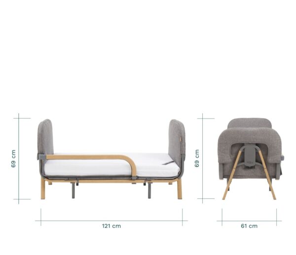 Autokreslini.lv | Cozee XL Junior gultiņa krāsa Oak/Charcoal bilde #5