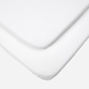 Tutti Bambini CoZee Essentials bērnu gultiņas palagi ar gumiju 2 gab. krāsa White