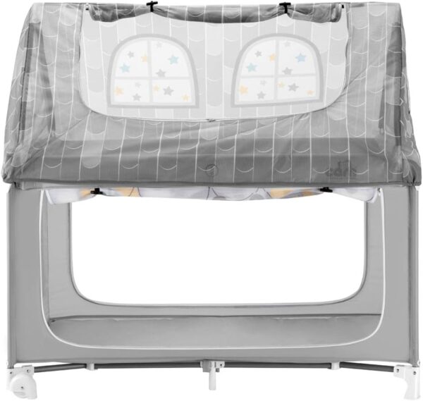 Autokreslini.lv | TRAVEL COT PLAYHOUSE ceļojumu gultiņa, rotaļu manēža krāsa Grey (2 līmeņi) bilde #7