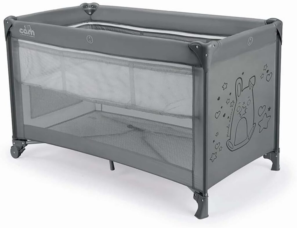 CAM Pisolino ceļojumu gultiņa bērniem krāsa 265 Grey (2 līmeņi)
