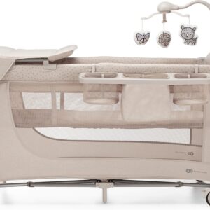 Kinderkraft Joy 2 bērnu ceļojuma gultiņa krāsa Beige ar aksesuāriem (2 līmeņi)