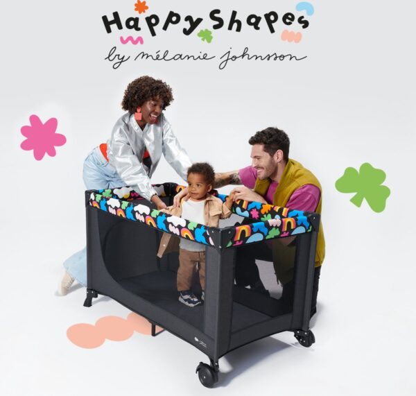 Autokreslini.lv | Joy 2 bērnu ceļojuma gultiņa krāsa Happy Shapes bilde #11