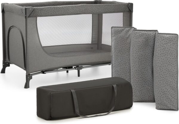 Autokreslini.lv | Joy 2 bērnu ceļojuma gultiņa krāsa Dark Grey bilde #1