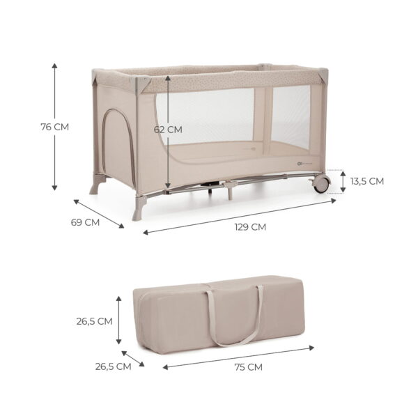 Autokreslini.lv | Joy 2 bērnu ceļojuma gultiņa krāsa Beige bilde #13