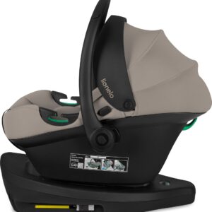 Lionelo Astrid i-Size autokrēsliņš mazuļiem 40-87cm krāsa Beige Taupe + Astrid Plus rotējoša Isofix bāze