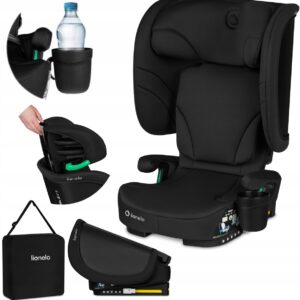 Lionelo ORIN I-Size salokāms autokrēsliņš bērniem 100-150cm krāsa Black Carbon