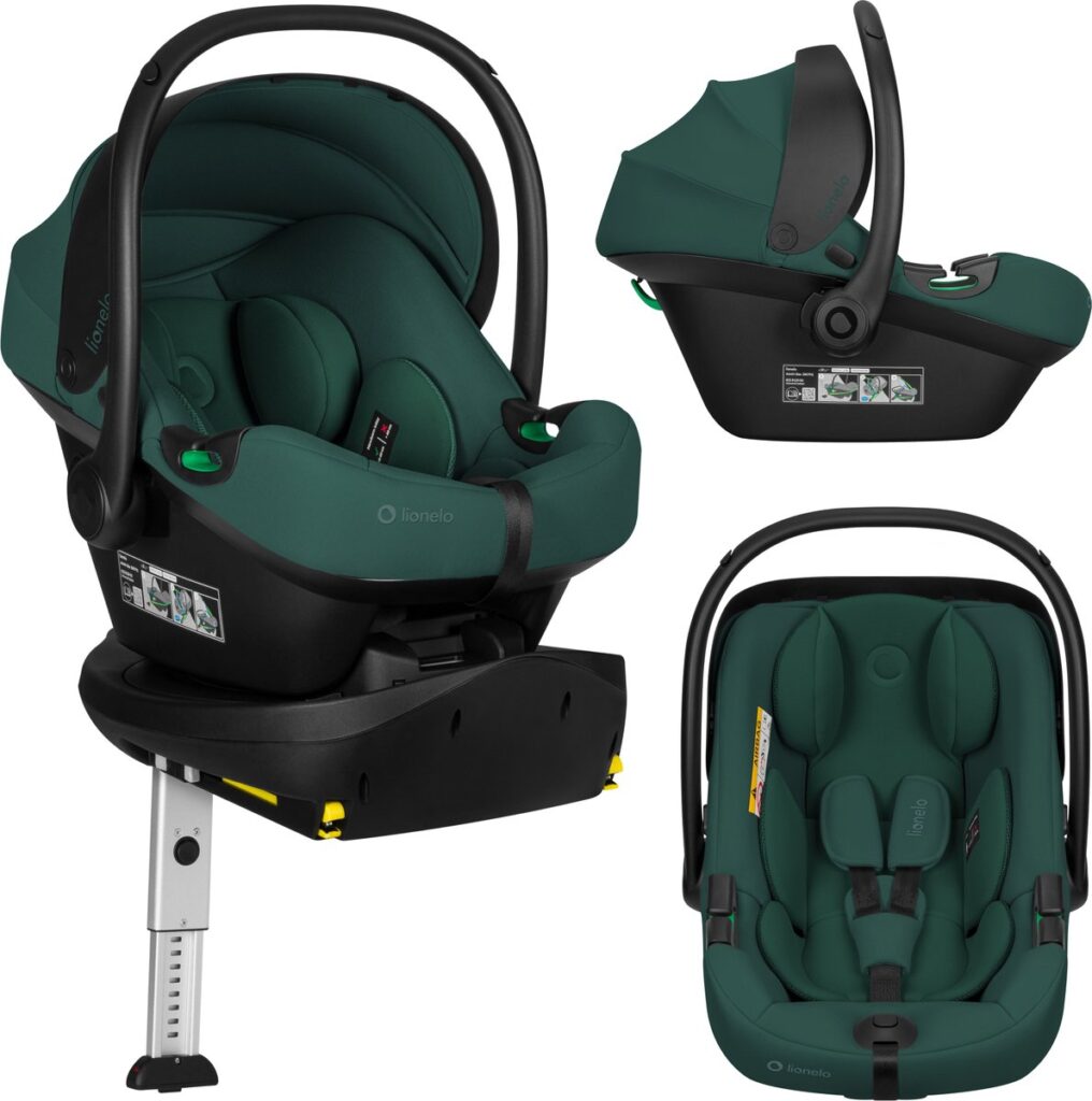 Lionelo Astrid i-Size autokrēsliņš mazuļiem 40-87cm krāsa Green Forest + Astrid Plus rotējoša Isofix bāze