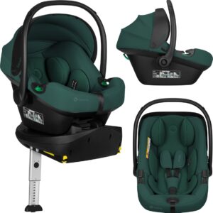 Lionelo Astrid i-Size autokrēsliņš mazuļiem 40-87cm krāsa Green Forest + Astrid Plus rotējoša Isofix bāze