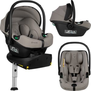 Lionelo Astrid i-Size autokrēsliņš mazuļiem 40-87cm krāsa Beige Taupe + Astrid Plus rotējoša Isofix bāze