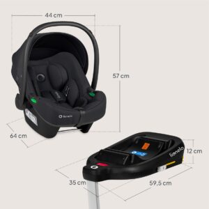 Lionelo Astrid i-Size autokrēsliņš mazuļiem 40-87cm krāsa Black Onyx + Astrid Plus rotējoša Isofix bāze