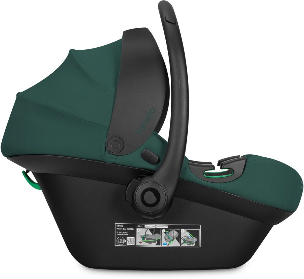 Lionelo Astrid i-Size autokrēsliņš mazuļiem 40-87cm krāsa Green Forest + Astrid Plus rotējoša Isofix bāze