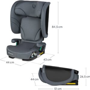 Lionelo ORIN I-Size salokāms autokrēsliņš bērniem 100-150cm krāsa Grey Graphite