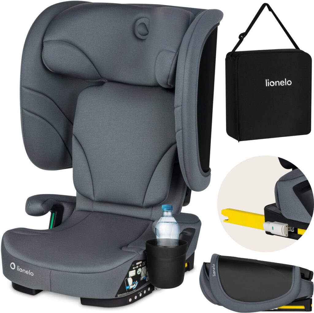 Lionelo ORIN I-Size salokāms autokrēsliņš bērniem 100-150cm krāsa Grey Graphite