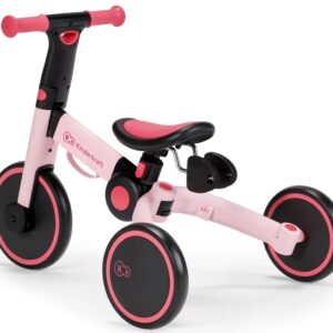 Kinderkraft 4Trike salokāms skrejritenis 3in1 bērniem no 1-5gadiem krāsa Candy Pink