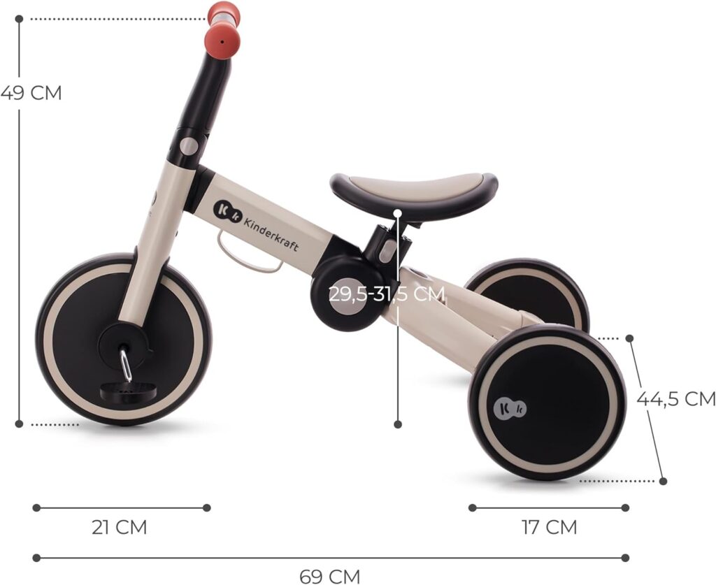 Kinderkraft 4Trike salokāms skrejritenis 3in1 bērniem no 1-5gadiem krāsa Silver