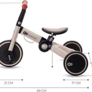 Kinderkraft 4Trike salokāms skrejritenis 3in1 bērniem no 1-5gadiem krāsa Silver
