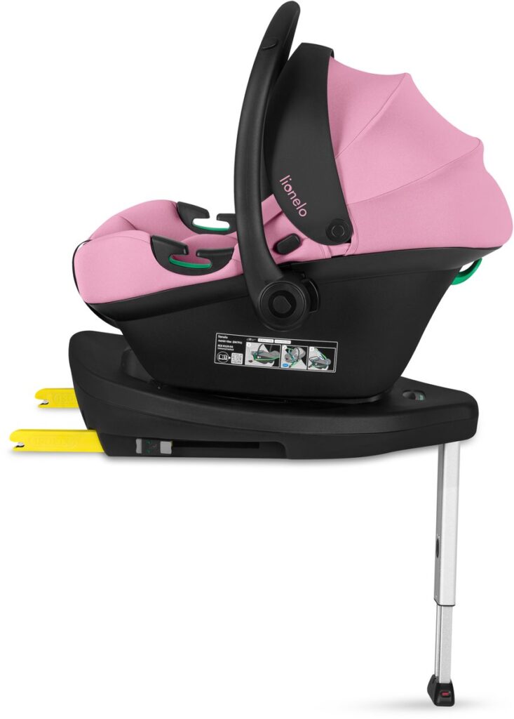 Lionelo Astrid i-Size autokrēsliņš mazuļiem 40-87cm krāsa Pink Coral + Astrid Plus rotējoša Isofix bāze