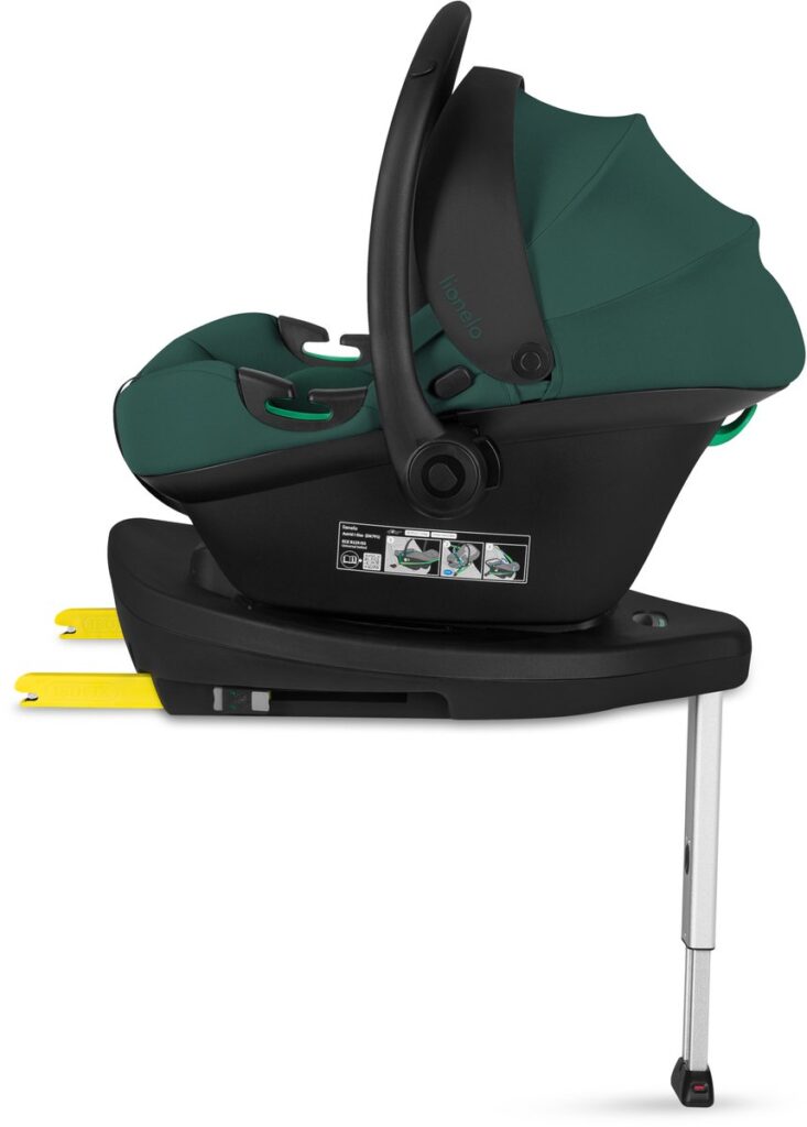 Lionelo Astrid i-Size autokrēsliņš mazuļiem 40-87cm krāsa Green Forest + Astrid Plus rotējoša Isofix bāze
