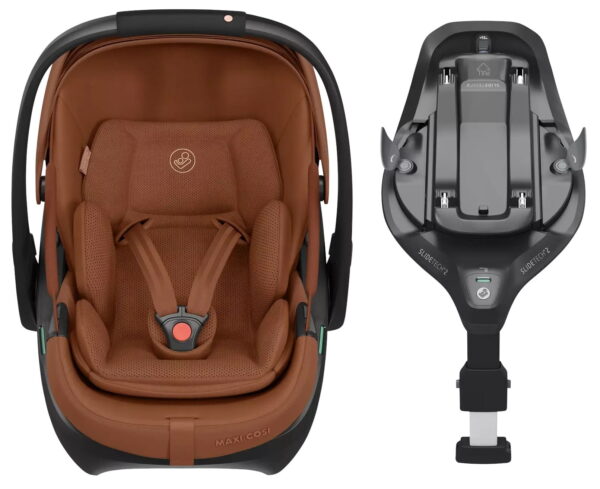 Autokreslini.lv | Coral Slide Pro autokrēsliņš mazuļiem 45-87cm krāsa Copper Terra +FamilyFix Slide Pro Isofix bāze bilde #1