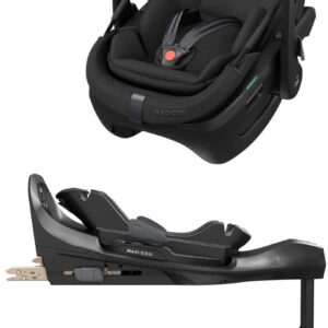 Maxi Cosi Coral Slide Pro autokrēsliņš mazuļiem 45-87cm krāsa Black Onyx +FamilyFix Slide Pro Isofix bāze