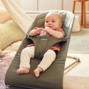 BabyBjorn Bouncer BLISS sēžamās daļas pārvalks krāsa Dark Green, Woven Petal quilt