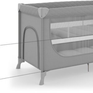 Kinderkraft LEODY UP bērnu ceļojumu gultiņa ar 2 līmeņiem krāsa Grey