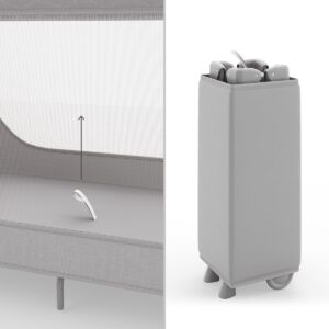 Kinderkraft LEODY UP bērnu ceļojumu gultiņa ar 2 līmeņiem krāsa Grey