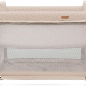 Kinderkraft MOON Dream bērnu ceļojumu gultiņa ar 2 līmeņiem krāsa Beige