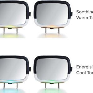 Munchkin Pivot Night Light 360° Baby Mirror automašīnas bērnu atpakaļskata spogulis