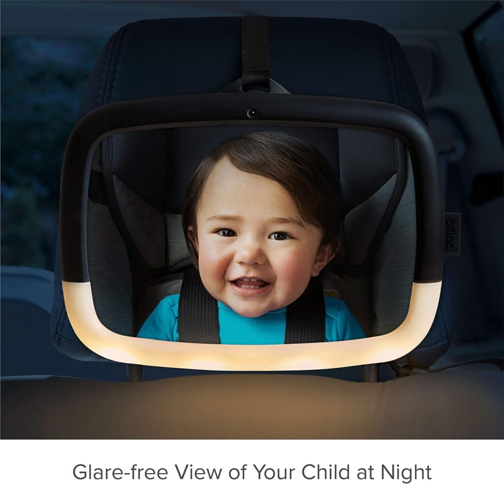 Munchkin Pivot Night Light 360° Baby Mirror automašīnas bērnu atpakaļskata spogulis