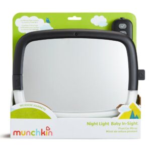 Munchkin Pivot Night Light 360° Baby Mirror automašīnas bērnu atpakaļskata spogulis