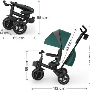 Kinderkraft SPINSTEP 2 Plus stumjamais trīsritenis bērniem 6in1 krāsa Green
