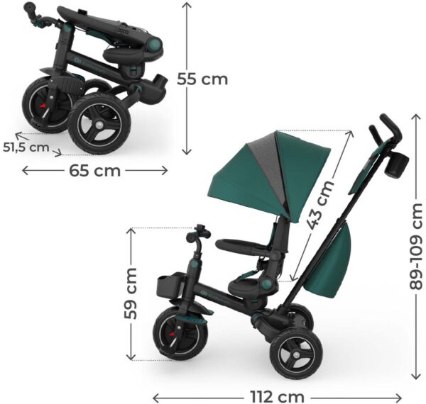 Autokreslini.lv | SPINSTEP 2 Plus stumjamais trīsritenis bērniem 6in1 krāsa Green bilde #27