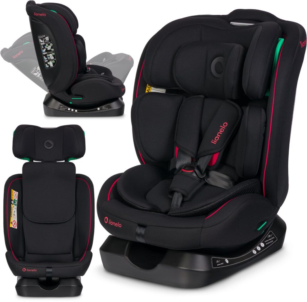 Lionelo Aart I-Size autokrēsliņš bērniem 40-150cm krāsa Black Red