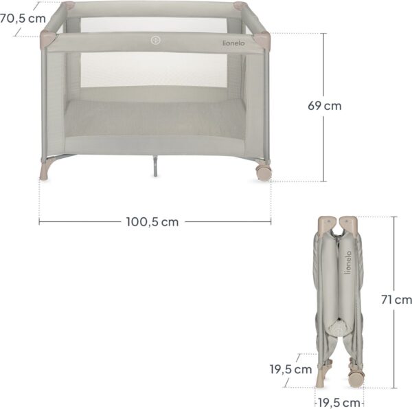 Autokreslini.lv | AMELIE bērnu ceļojumu gulta 70x100cm krāsa Beige Sand bilde #17